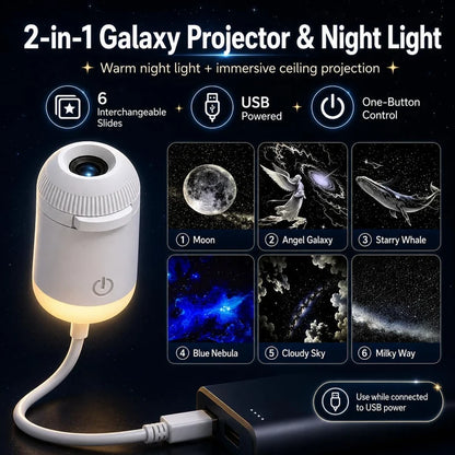 Mini Galaxy Star Projector Lamp – USB Ambient Night Light