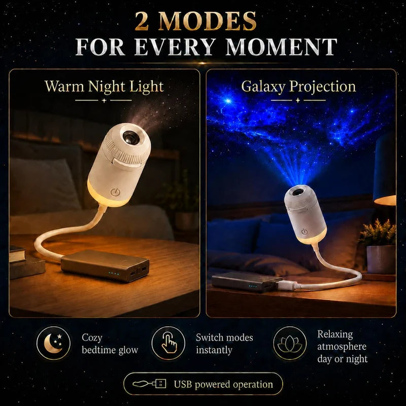 Mini Galaxy Star Projector Lamp – USB Ambient Night Light